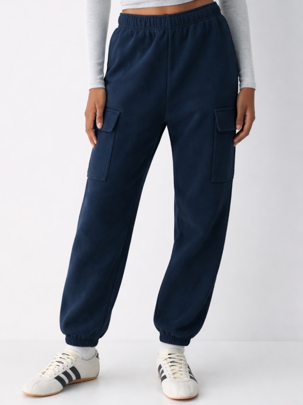 Tuff Athletics Cargo Joggers Size S NWOT Navy Fleece Utility Sweatpants - Picture 10 of 10